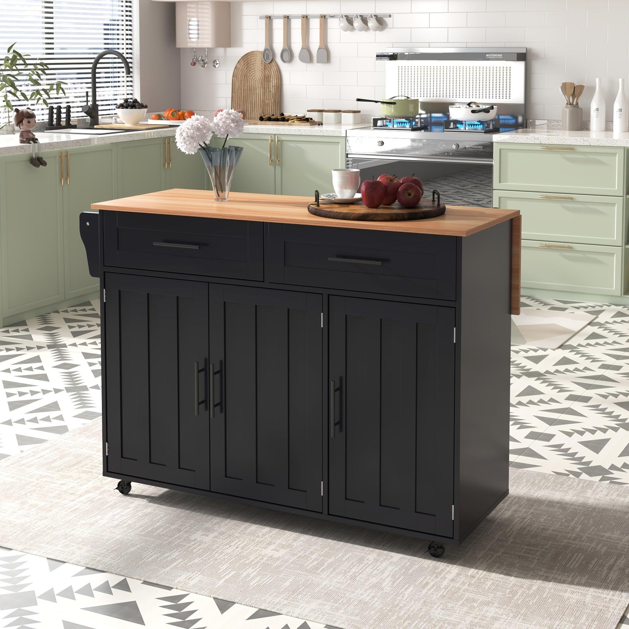 Kommode - Sideboard - Aufbewahrungsbox - Schubladenschrank - Schrankmöbel - Schwarz - Massivholzplatte