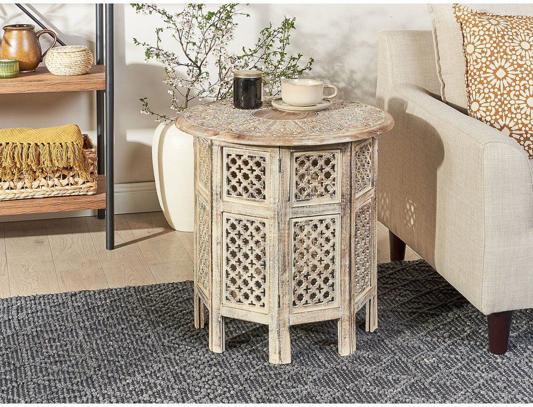 Latitude Vive Billa Solid Wood Frame End Table 53cm H X 53cm W X 53cm D