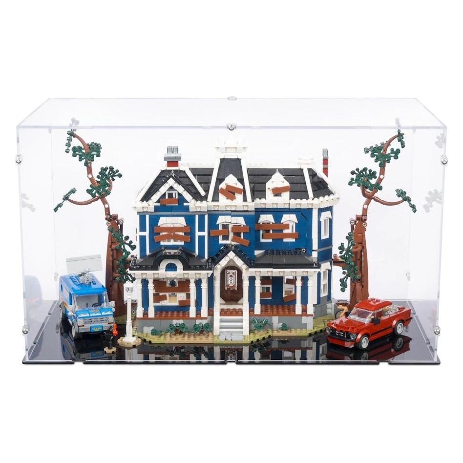 iDisplayit Acryl-Display für LEGO 11370 Stranger Things - The Creel House (Mit schwarzem Boden) (EC522630NS-BLK)
