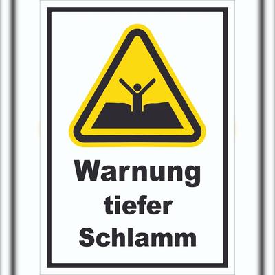 HB-Druck Schild Warnung tiefer Schlamm A1 (594x841mm)