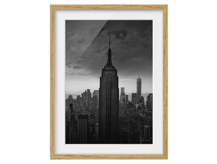 Bild New York Rockefeller View IV Teilmassivholz Eiche, naturbelassen Schwarz 50 x 70cm