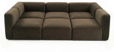 Housely Velvet Modular Pit Sectional Sofa with Ottoman - Oversized Deep Seat