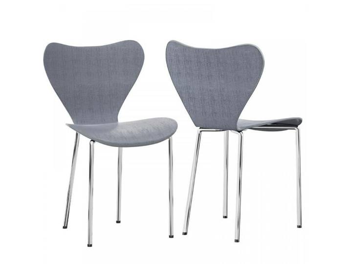 PIPIPOXER Lot de 2 Chaise Salle à Manger - Chaises Empilable Design Scandinave - Ergonomique - 50x45x82 cm - Gris