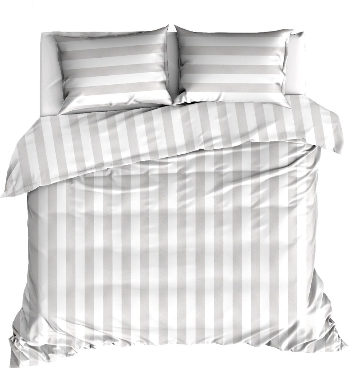 Linolux Dekbedovertrek Beach Stripe Grey Lits-jumeaux
