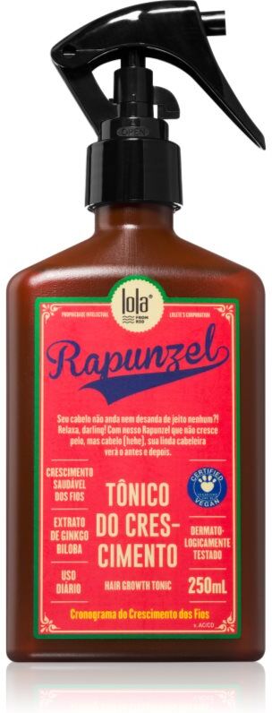 Lola Cosmetics Rapunzel Tónico lotion tonique pour stimuler la repousse des cheveux et renforcer les racines 250 ml