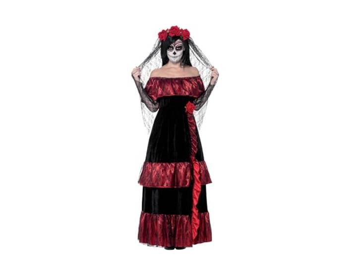 Smiffys Deluxe Day of the Dead Bride Costume, Black