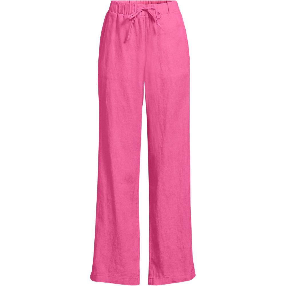 Weite Premium Reinleinen-Schlupfhose für Damen in Plus-Größe, Damen, size: plus, Pink, Leinen, by Lands' End