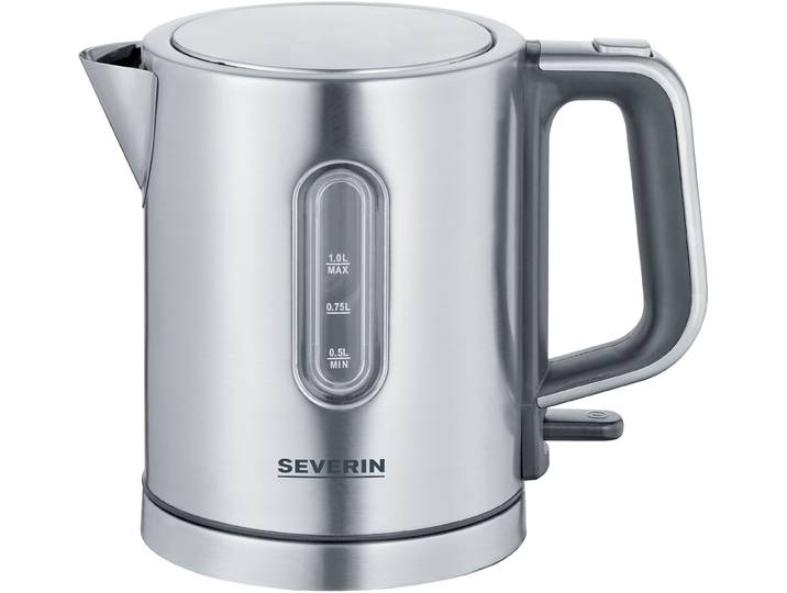 SEVERIN Wasserkocher WK 3401 , silber (gebürstet, silber), B:14cm H:19cm T:23cm, Wasserkocher, Wasserkocher