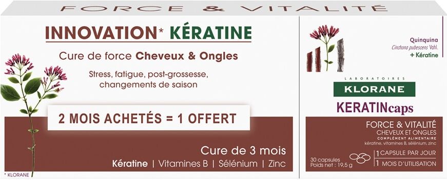 Klorane 30 Cápsulas anticaida Trío KeratinCaps .
