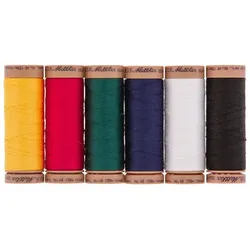 Mettler Silk Finish Cotton "Grundfarben", Stärke: 40, Inhalt: 6x 150 m
