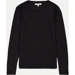 Langarmshirt mit Glitzer Schwarz XS