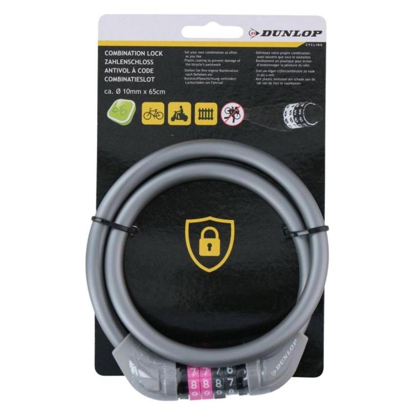 Dunlop Fahrradschloss, Kabel, Code (65 cm) (42558877)