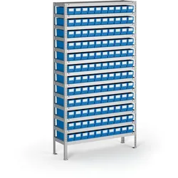 Regal mit Kunststoffboxen ShelfBox, 2000 x 1000 x 300 mm, 120x Box A