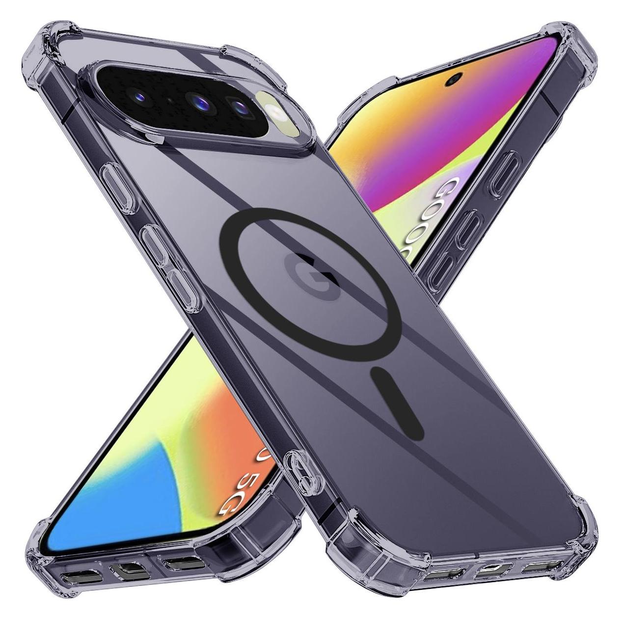Techsuit - Shockproof Clear Silicone MagSafe - Google Pixel 10 - Smoke Black (Google Pixel 10, Google Pixel 10 Pro) (59432486)