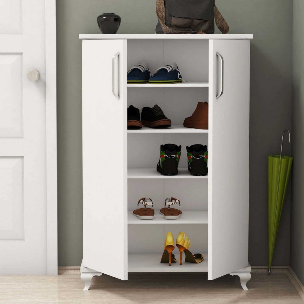 Hanah Home Meuble à chaussures Blanc 72x100x33cm