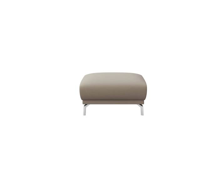 Pouf en cuir naturel gris fossile
