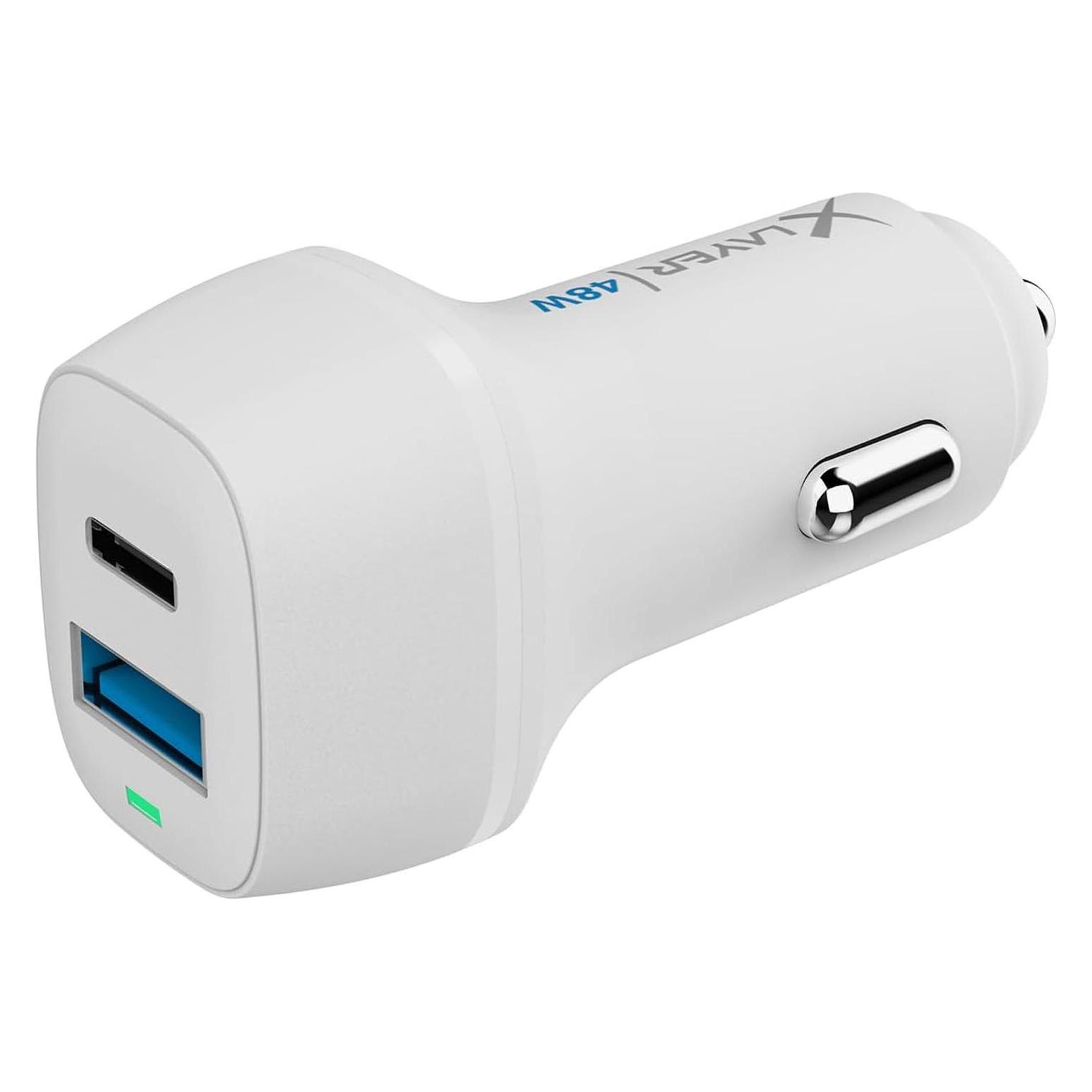 Xlayer USB/USB Type-C Kfz-Ladegerät (48W), weiss (219947)