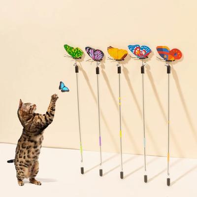 Uplifted Finds Retractable Butterfly Spring Cat Teaser Wand Retractable Butterfly Spring Cat Teaser Wand