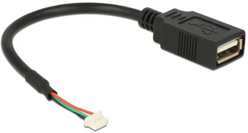 Delock USB-Kabel USB 2.0 USB-Pfostenbuchse, USB-A Buchse 0.15m Schwarz 84834