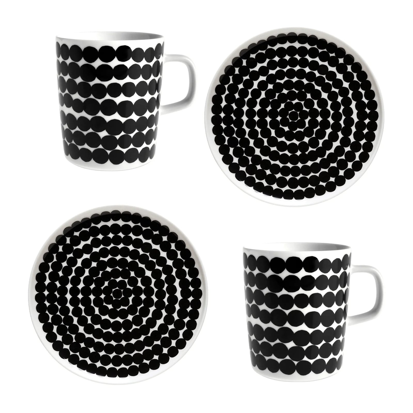 Marimekko Räsymatto ontbijtset Wit-zwart