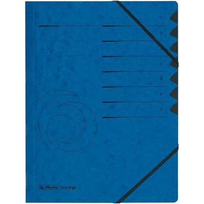 herlitz Ordnungsmappe A4 Karton 7 Fächer blau