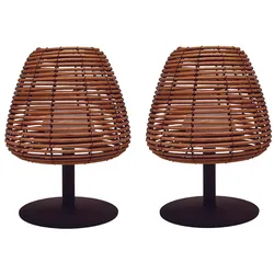 Lumisky 2-STÄNDIGE BOHEME Tischleuchte H25CM Polyrattan Braun