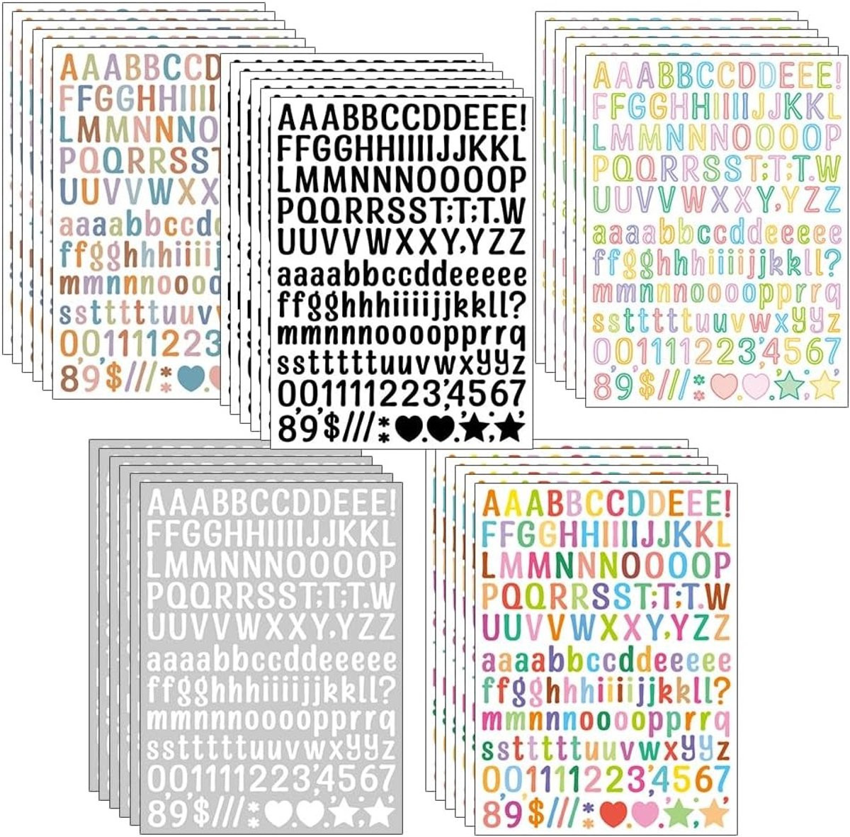 Waterdichte zelfklevende vinyl letterstickers voor DIY, scrapbooking en decoratie in 5 stijlen