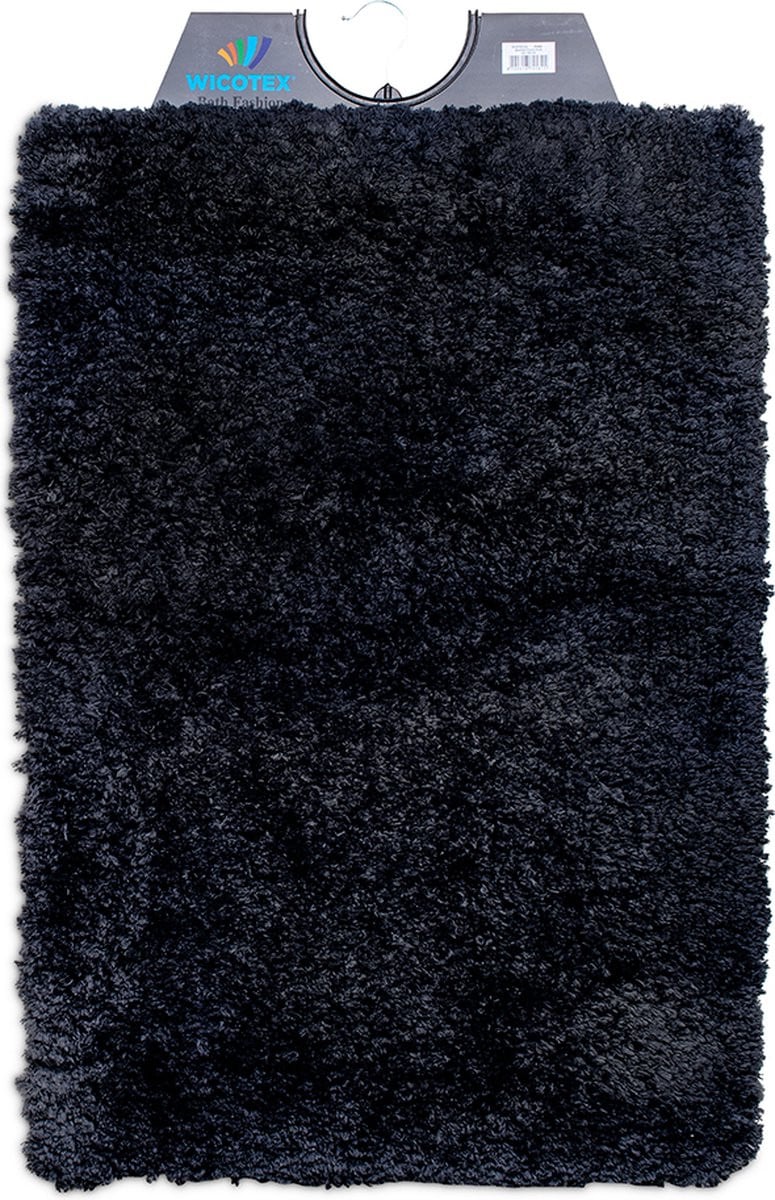 Wicotex Badmat Classic Pure Zwart met Antisliponderkant - 60 x 90 cm