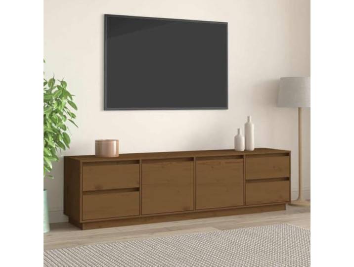 HEFZGDB TV-Schrank aus Massivholz Kiefer Honigbraun 176x37x47,5 cm mit Stauraum und Stabiler Oberplatte für Wohnzimmer Einrichtung