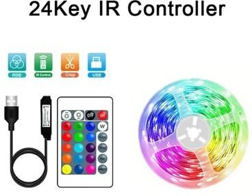Inspired Living Smart RGB USB LED Strip Lights With WiFi App Control (Tuya, Alexa & Google Compatible) remote Control 1m