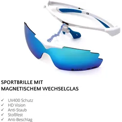 Yeaz, Damen, Sportbrille, Sunup (Weiss, Blau), Weiss