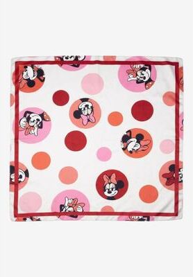 "Women's Disney Minnie Mouse Silky Scarf 27"" x 27"" Large Red Bow Icon Square Head Wrap by Disney in Red (Size OS)"