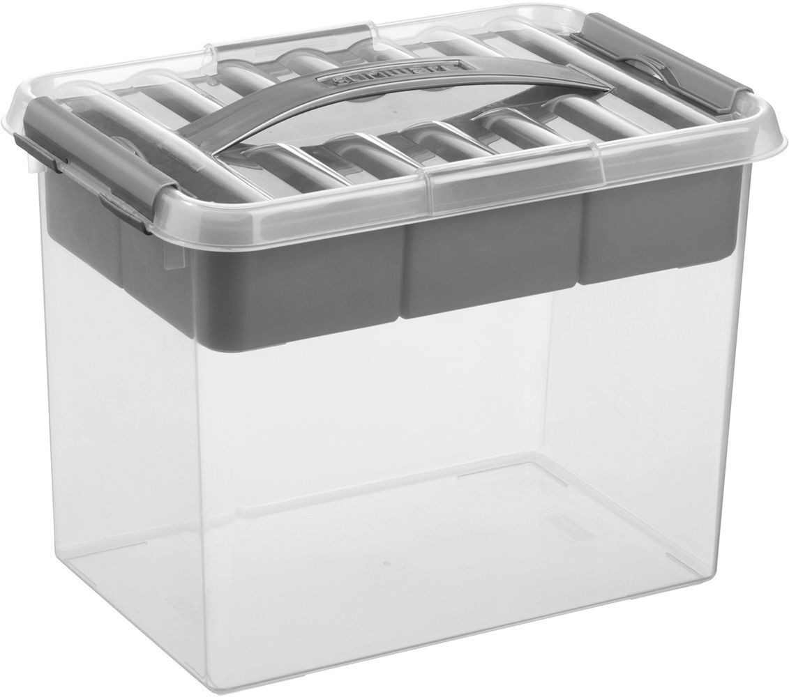 Sunware Q-Line opbergbox met deksel en handvatten, solid, plastic