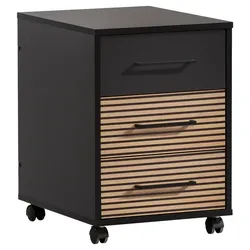 Rollcontainer Hank Schwarz/Eiche Artisan
