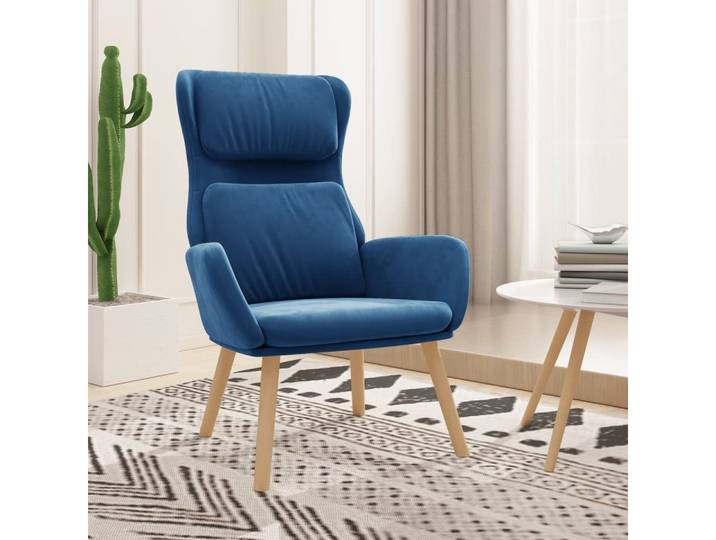 vidaXL Relaxsessel, Relaxsessel Blau Samt