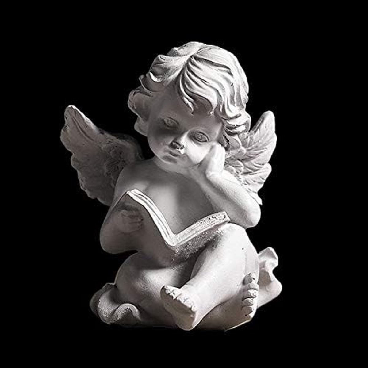 Decoratief Engelbeeld met Cherub en Vleugels voor Binnen en Buiten - Beschermengel Sculptuur voor Tuin en Huis