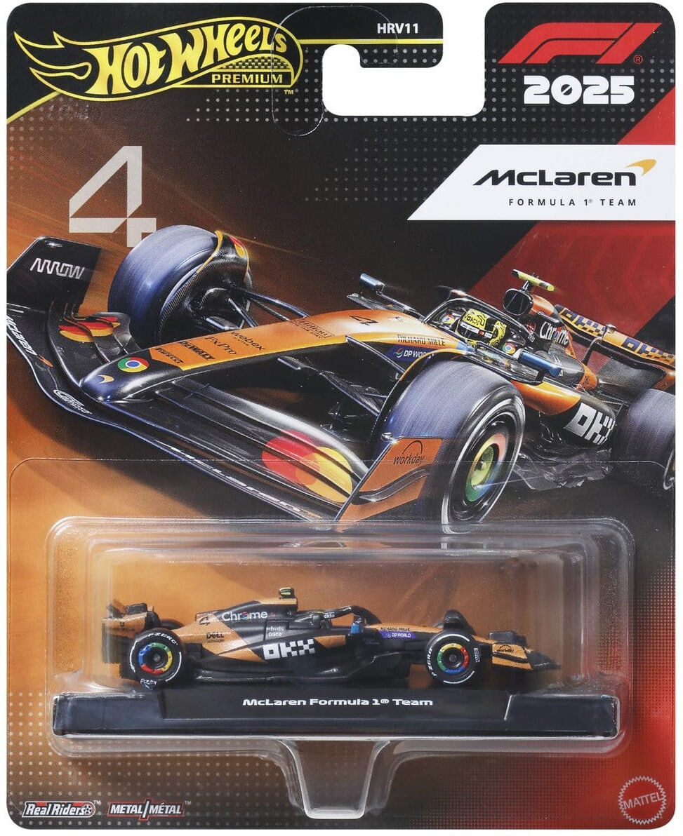 Hot Wheels Premium F1 McLaren Oscar Piastri Die-Cast Collectible Car for Enthusiasts by Mattel