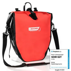 Büchel Wasserdichte Fahrradtasche - Schwarz/Rot