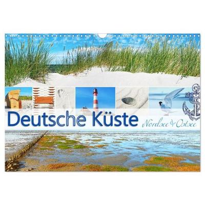 Deutsche Küste - Nordsee und Ostsee (Wandkalender 2027 DIN A3 quer), CALVENDO Monatskalender
