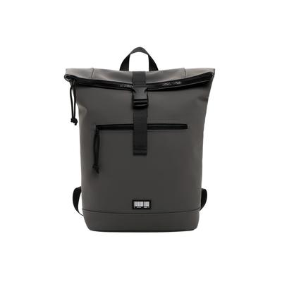 Rucksack EMILY & NOAH "Rucksack E&N Kairo", Damen, Gr. B/H/T: 37cm x 39cm x 12cm, grau (schwarzgrau 840), Polyurethane, Rucksäcke Rucksack