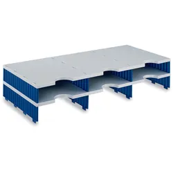 styro Sortierstation DIN C4 6-Fach  grau/blau
