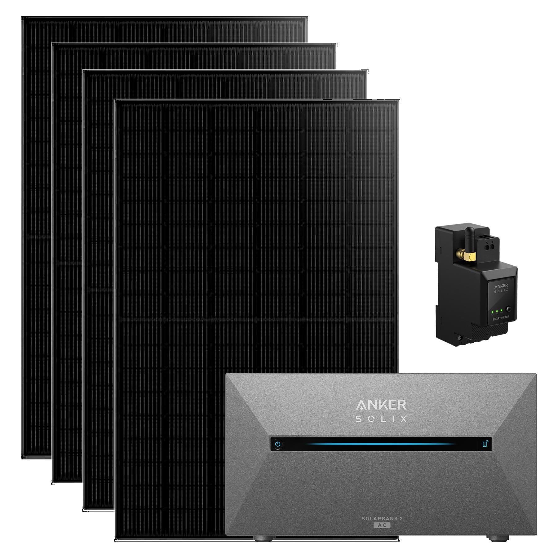 1820W Anker Solix Balkonkraftwerk Solix Solarbank 2 AC E1600 2000W mit Smart Meter IP65