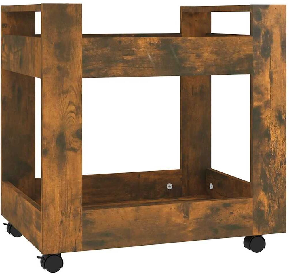 vidaXL Chariot de bureau Chêne fumé 60x45x60 cm Bois d'ingénierie