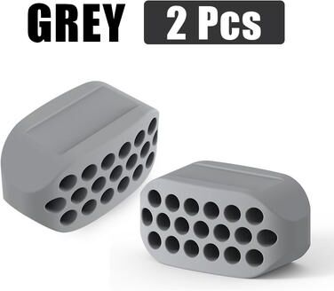 Friendly Fresh Finds Silicone Jaw Exerciser For Jawline Toning & Double Chin Reduction Facial Fitness Tool grey 2 Pcs