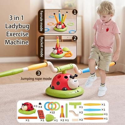 Uplifted Finds Ladybug 3 in 1 Multifunction Sport Game Skip, Toss & Rocket Launcher yks 296y