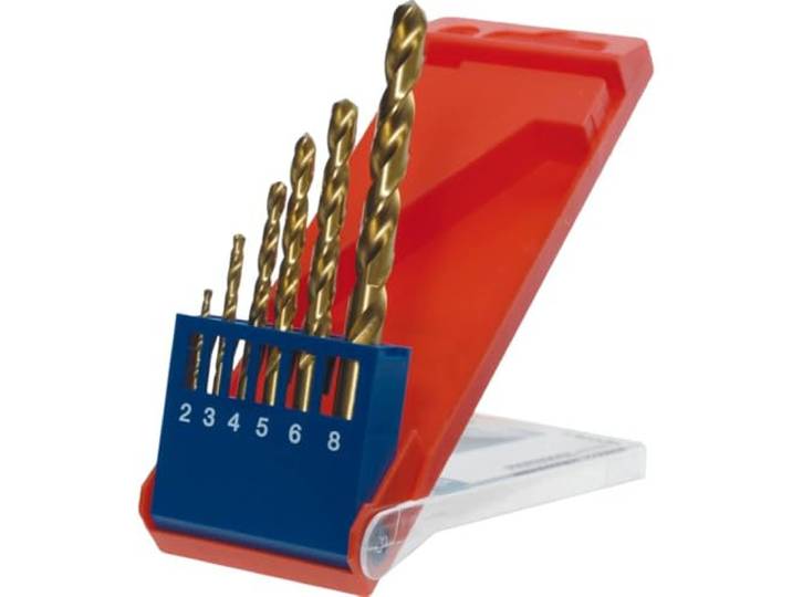 kwb HSS-TIN Titanium metaalborenset, 6-delig, Ø 2 tot 8 mm, spiraalborenset