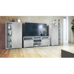 WOHNWAND Davos Beton Oxid Optik