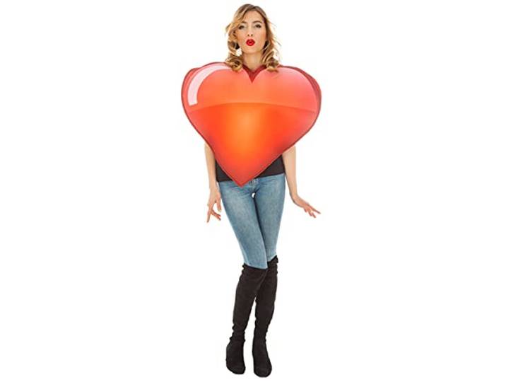 Emoji hart kostuum voor volwassenen - Rood - Uniek Formaat