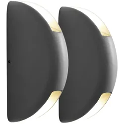 2x LED Wandleuchte Außen Wandleuchte Balkonleuchte Up & Down Grau Alu H 20 cm