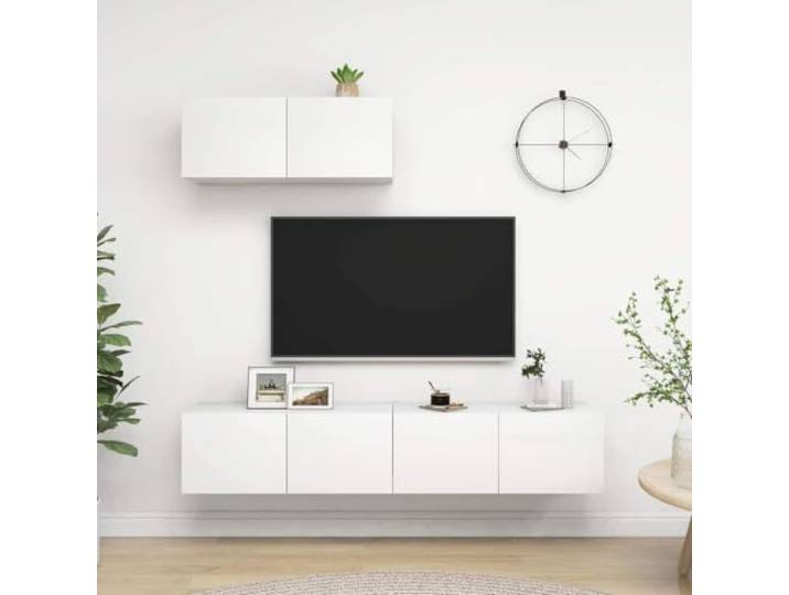 HEFZGDB TV-Schränke 3 STK. Weiß Holzwerkstoff Wandmontage mit viel Stauraum für Aufbewahrung und Organisation praktischer Hängeschrank